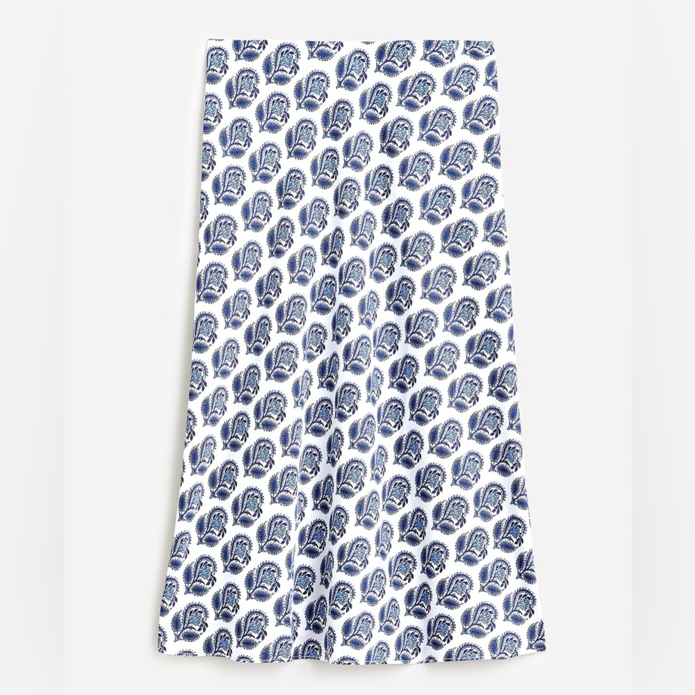 J. Crew Gwyneth Slip Skirt in Bouquet Block Print